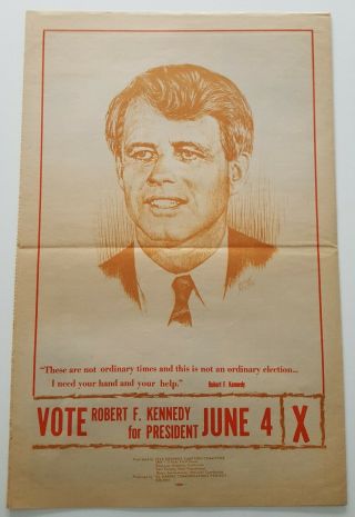 VIVA ROBERT KENNEDY 1968 CALIFORNIA PRIMARY HISPANIC VOTERS CAMPAIGN NEWSPAPER 2