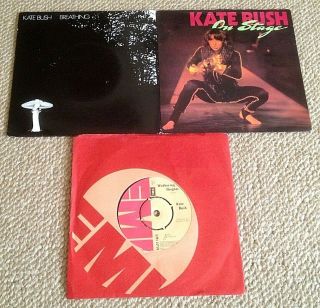 Kate Bush - 3 X 7 " Singles - Wuthering Heights / Breathing / On Stage Ep