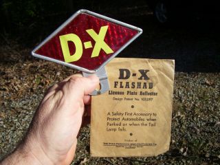 Vintage D - X Flashad Nos License Plate Topper Auto Sign Gas Oil Service Station