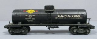 Lionel 2855 Vintage O Sunoco Black Semi - Scale Tank Car