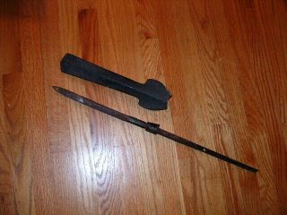 [sd - 098] Japanese Samurai Sword: Mumei Yari Spear Blade And Saya
