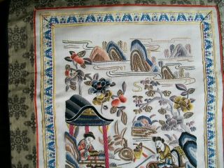 Vintage Chinese Silk Embroidery Gold Threads Forbidden Stitches Tapestry Panel 3