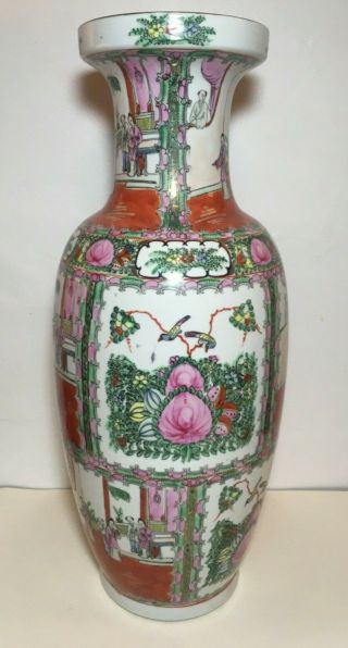 1912 - 1949 - Large Tall Antique Chinese Famille Rose Vase - 62 Cm