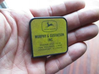 Vintage John Deere Dealership Tape Measure Freeport Il Murphy & Gustafson U.  S.  A.