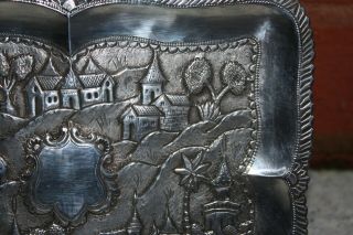 19th Century Indian Calcutta Solid Silver Tray 2