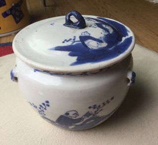 Antique Chinese Porcelain Pot With Lid And Official Export Seal