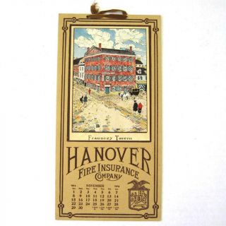 1914 Hanover Fire Insurance Company Advertising Calendar Fraunces Tavern Print