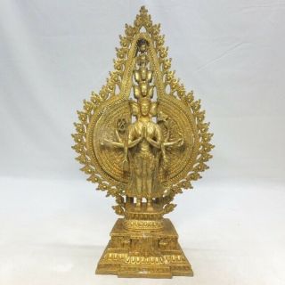 E184: Tibetan Buddhist Statue Of Copper Ware With Wonderful Work And Atmosphere