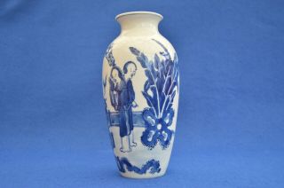 Antique Chinese 19th Century Porcelain Blue & White Vase - Signed