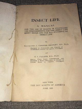 Vintage 1925 BSA INSECT LIFE Merit Badge Series booklet Boy Scouts America 214pg 2