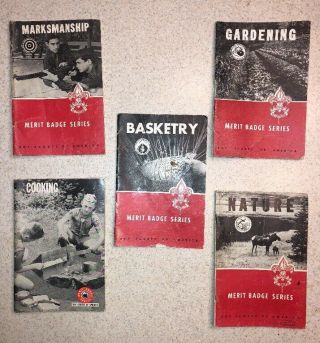 5 - Vintage 1940s 1950s 1960s Boy Scouts Of America (bsa) Merit Badge Books