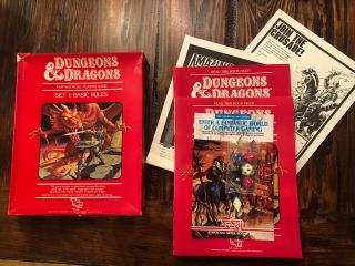 Vintage 1988 Dungeons & Dragons Basic Rules Set 1 1011 Dice Inserts