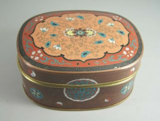 Antique 19th C Japanese Late Meiji Period Oval Cloisonne Box Nr