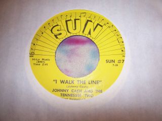 Johnny Cash I Walk The Line 45 Rpm Sun Country Re - Issue Vg,