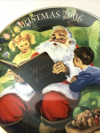 2006 Avon Christmas Plate Series - Storytime With Santa - Gold Trim