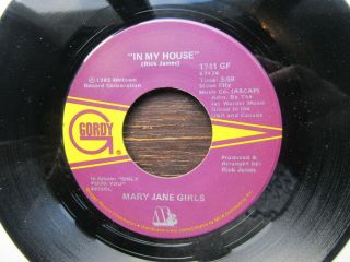 Mary Jane Girls In My House - Instrumental Us Gordy 7 " Motown Vg,