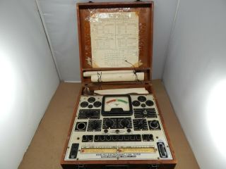 Vintage Precision No.  912 Vacuum Electronamic Tube Tester In Dovetailed Wood Case