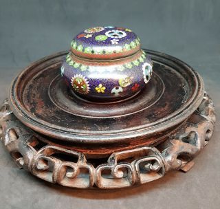 Antiques 19th Century Chinese Cloisonne Bowl & Lid
