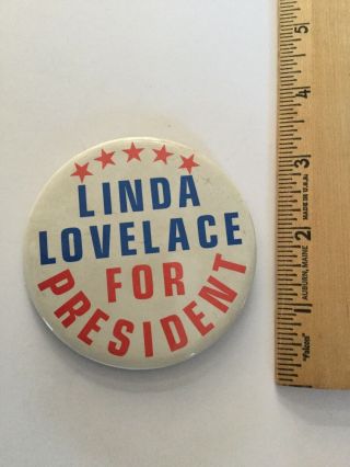 Vintage Pin Linda Lovelace For President Porn Star President Trump ??