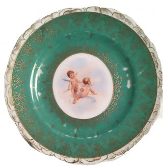 Antique Victoria Carlsbad Austria Plate,  Cherubs Angels,  Gold Details