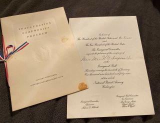 1949 Truman Inauguration Ceremony Program & Invitation To The Ball