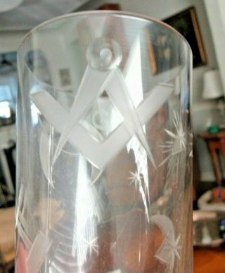 Mason Masonic Mundgeblasen Echt Bleikristall 24 Lead Crystal Etched Glass