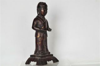 Fabulous Antique Chinese Ming Dynasty or Earlier Bronze/Gilt Figure (31.  7cm) 2