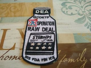Operation Raw Deal Dea Ocdetf Fbi Ice Fda Irs Federal Police Patch