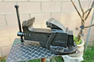 VINTAGE RECORD No.  3 MACHINIST BENCH VISE,  4  JAWS,  32 LBS VICE MADE IN ENGLAND 2