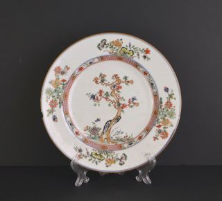 A Kangxi Chinese Famille Verte Porcelain Dish Early 18th Century With Tree