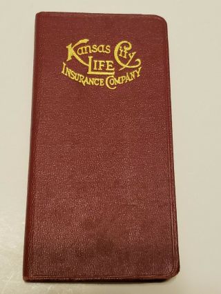 Vintage 1943 Kansas City Life Insurance Company Date Book Planner Calendar Book