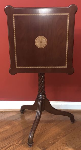 Vintage Bombay Company Tilt - Top Wood Occasional Table Marquetry