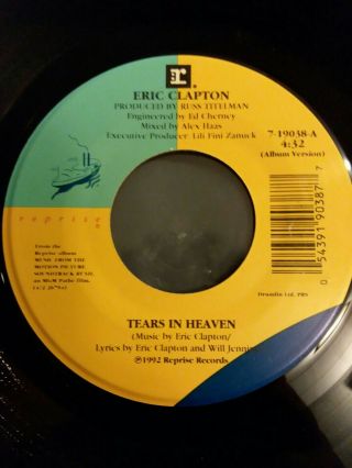 Eric Clapton - Tears In Heaven / Tracks And Lines - 7 " 45 R.  P.  M.  Vinyl - 1992 Nm