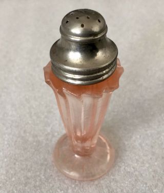 Single Pink Depression Glass Salt Or Pepper Shaker