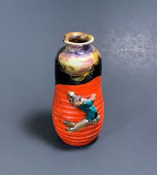 Antique Japanese Sumida Gawa Pottery Vase