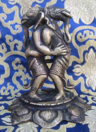 Antique Master Quality Handmade Bronze Elephant Ganesh Yab Yum,  Nepal