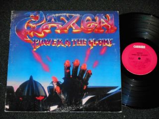 Saxon - Power & The Glory Lp Heavy Metal Carrere Nm Promo Iron Maiden Dio