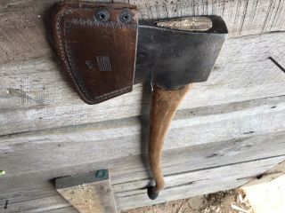 35” Felling Axe Vintage American Leather Sheath Wood Slasher