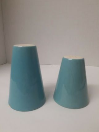 Mcm Vintage Aqua Blue Cone Shape Salt And Pepper Shakers