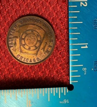 VINTAGE CHICAGO MASONIC CHARTERED PENNY 1874 CHAPTER NO 181 102B 2