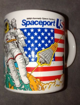 Vintage 1988 Nasa Kennedy Space Center Spaceport Usa Coffee Mug Cup