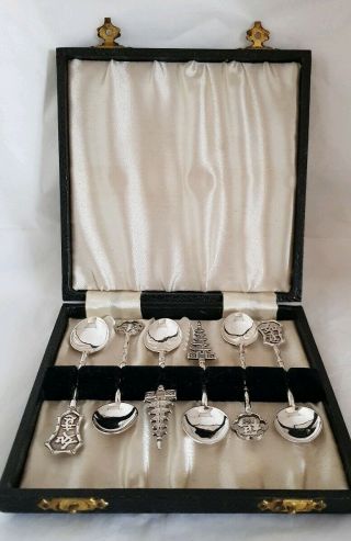 Antique Chinese Export Novelty Sterling Silver Tea Spoons.  By Wai Kee.  Hong Kong