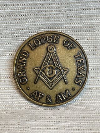 1975 Masonic Coin Grand Lodge Of Texas A.  F.  & A.  M.  Grand Master Signed