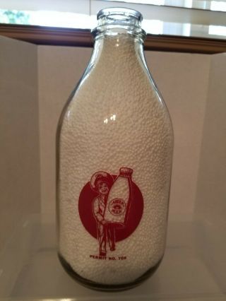Vintage 1944 War Slogan - - Arden Milk - - 1/2 Gallon Milk Bottle