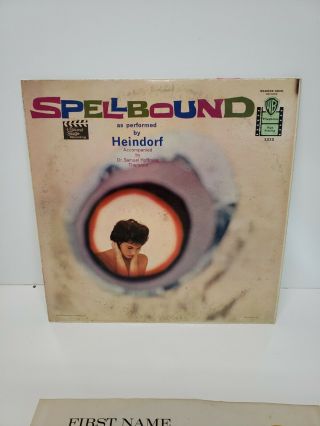 Spellbound Warner 1958 Soundtrack Lp Theremin Hitchcock Heindorf Rr5