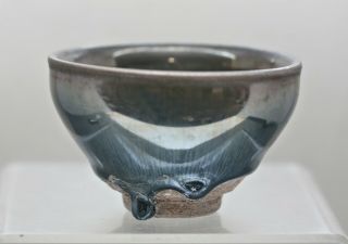 Incredibly Elegant Chinese Jian Yao Hare Fur Ceramic Tea Bowl C1910s 建窑兔毛盏