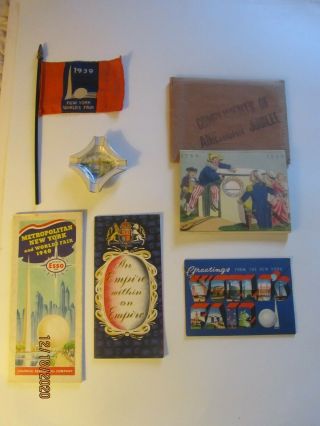 Vintage 1939 - 1940 York World’s Fair Pennant,  Booklets,  Ashtray,  Map