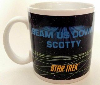 Star Trek Coffee Mug Beam Us Down Scotty Enterprise Crew Tea Cup