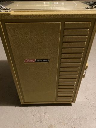 Vintage Coleman 3 - Way Convertible Cooler Ice Chest Rv Camping Gold