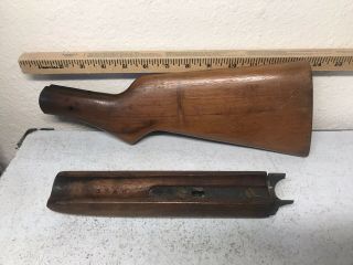 Iver Johnson 16 Gauge Walnut Stock And Forearm Gun Parts Vintage